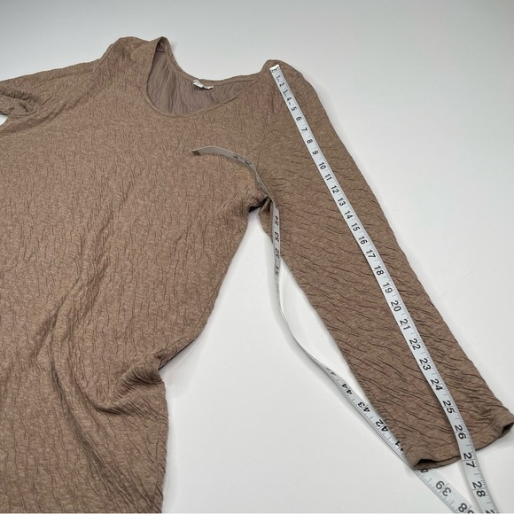 JJill Top Tunic Long Sleeve Tan Neutral Minimalist Lagenlook Office Career Brown - Picture 11 of 14